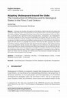 Research paper thumbnail of Adapting Shakespeare around the Globe: The Construction of Otherness and its Ideological Stakes in the Films O and Omkara