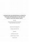 Research paper thumbnail of SUGGESTION FOR PEDAGOGICAL & DIDACTIC TEACHING APPROACHES IN THE FIELD OF MIDDLE EASTERN DANCES (MED)