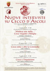 Research paper thumbnail of Cecco entro e oltre la 'Commedia', intervista di L. Calvaresi per il ciclo «Nuove interviste su Cecco d’Ascoli», dir. R. Lambertini, organizzatori: Comune di Ascoli Piceno, Istituto Sup. di Studi Medievali Cecco d’Ascoli, Univ. di Macerata. (Chiostro di S. Francesco, Ascoli Piceno, 29 marzo 2019)