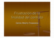 Research paper thumbnail of Frustración de la causa fin del contrato