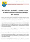 Research paper thumbnail of No al  pagamento delle ferie..per colpa della spending review