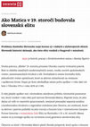 Research paper thumbnail of Ako Matica v 19. storočí budovala slovenskú elitu – Denník N