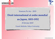 Research paper thumbnail of Droit international et ordre mondial  au Japon, 1853-1952