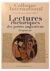 Research paper thumbnail of Colloque international: "Lectures rhétoriques des poètes augustéens", Clermont - Ferrand, 2017