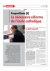 Research paper thumbnail of LA NECESSAIRE REFORME DE L'ECOLE CATHOLIQUE