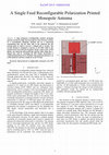 Research paper thumbnail of A Single Feed Reconfigurable Polarization Printed Monopole Antenna