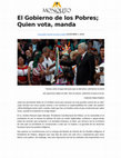 Research paper thumbnail of El Gobierno de los Pobres; Quien vota, manda