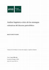 Research paper thumbnail of Análisis lingüístico-crítico de las estrategias valorativas del discurso pasivofóbico