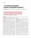 Research paper thumbnail of Les riches sont convaincus de savoir ce que pensent les pauvres