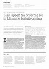 Research paper thumbnail of 'Ras' speelt ten onrechte rol in klinische besluitvorming (Medisch Contact, 3 April 2019)