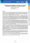 Research paper thumbnail of CRITÉRIOS PARA ZONEAMENTO FUNCIONAL EM UNIDADES DE URGÊNCIA E EMERGÊNCIA INTRAHOSPITALARES