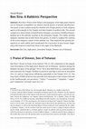 Research paper thumbnail of Ben Sira: A Rabbinic Perspective