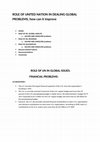 Research paper thumbnail of Role of UN in global problems