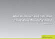 Research paper thumbnail of What Do Women And Girls Want From Urban Mobility Systems