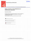 Research paper thumbnail of Equity, inclusion, and antiblackness in mathematics education