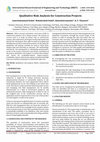 Research paper thumbnail of Qualitative Risk Analysis for Construction Projects