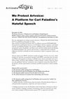 Research paper thumbnail of We Protest Artvoice: A Platform for Carl Paladino's Hateful Speech