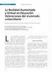 Research paper thumbnail of La Realidad Aumentada y Virtual en Educación. Valoraciones del alumnado universitario