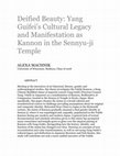 Research paper thumbnail of Deified Beauty: Yang Guifei’s Cultural Legacy and Manifestation as Kannon in the Sennyu-ji Temple