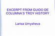 Research paper thumbnail of EXCERPT FROM GUIDO DE COLUMNA'S TROY HISTORY