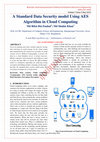 Research paper thumbnail of A Standard Data Security model Using AES Algorithm in Cloud Computing