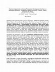 Research paper thumbnail of Teachers Opportunity to Access Professional Development: the Key to a Successful Delivery of Competency Based Curriculum in Case of Liberia