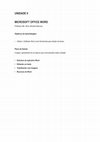 Research paper thumbnail of UNIDADE II MICROSOFT OFFICE WORD