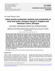 Research paper thumbnail of International Journal of Livestock Production Urban poultry production systems and constraints of local and exotic chickens reared in Yirgalem and Hawassa Towns, Ethiopia