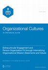 Research paper thumbnail of Extracurricular Engagement and Person-Organization Fit through Internalizing Organizational Mission Statements and Values