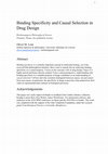 Research paper thumbnail of Binding Specificity and Causal Selection in Drug Design