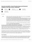 Research paper thumbnail of Housing Instability, Social Disadvantage and Domestic Violence: The Case of Parc-Extension