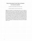 Research paper thumbnail of Brandi, C, D. Blümer and JF Morin (2019) "When Do International Treaties Matter for Domestic Environmental Legislation?" Global Environmental Politics. 19(4).