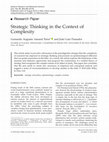 Research paper thumbnail of Strategic Thinking in the Context of Complexity