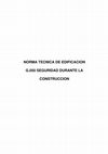 Research paper thumbnail of NORMA TECNICA DE EDIFICACION G.050 SEGURIDAD DURANTE LA CONSTRUCCION