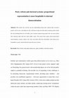 Research paper thumbnail of Party Reform and Electoral Systems: Proportional Representation Is More Hospitable to Internal Democratisation (Representation 2021) (Special issue on electoral systems, eds. Matteo Bonotti and Daniel Weinstock)