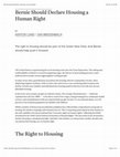 Research paper thumbnail of Bernie Should Declare Housing a Human Right