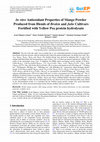 Research paper thumbnail of In vitro Antioxidant Properties of Mango Powder Produced from Blends of Brokin and Julie Cultivars Fortified with Yellow Pea protein hydrolysate