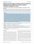 Research paper thumbnail of Multisensory Information Facilitates Reaction Speed by Enlarging Activity Difference between Superior Colliculus Hemispheres in Rats