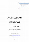 Research paper thumbnail of PARAGRAPH READING STUDY III (ADVANCED READING SKILL III)