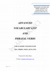 Research paper thumbnail of ADVANCED VOCABULARY LIST AND PHRASAL VERBS (FOR ACADEMIC ENGLISH EXAMS, YDS, YÖKDİL, TOEFL, IELTS, PTE)