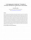 Research paper thumbnail of "At the tipping point of a failed state": The politics of Governance and Democracy in Benue State of Central Nigeria