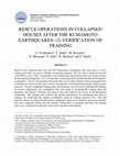 Research paper thumbnail of RESCUE OPERATIONS IN COLLAPSED HOUSES AFTER THE KUMAMOTO EARTHQUAKES: (2) VERIFICATION OF TRAINING