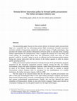 Research paper thumbnail of Demand driven innovation policy by forward public procurement: The Italian aerospace industry case