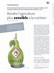 Research paper thumbnail of Veillard P. Novembre 2018. Rendre l'agriculture plus sensible à la nutrition. Défis Sud 138.