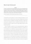 Research paper thumbnail of What Is It Like To Be Immortal?