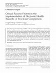 Research paper thumbnail of Critical Success Factors in the Implementation of Electronic Health Records: A Two-Case Comparison