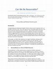 Research paper thumbnail of Can We Be Reasonable? Bias, Skepticism and Public Discourse