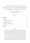 Research paper thumbnail of A análise harmônica tonal à luz do determinismo linguístico: uma proposta de análise harmônico-funcional do Lied Laß dich nur nicht dauern de Max Reger