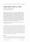 Research paper thumbnail of SCRIPTA MANENT. NOTES ON A BOOK