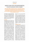 Research paper thumbnail of "Meer dan een woordenboek. Een lexicon voor gymnasiasten, studenten, voorgangers."